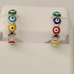 925 Sterling Silver Evil Eye Earring